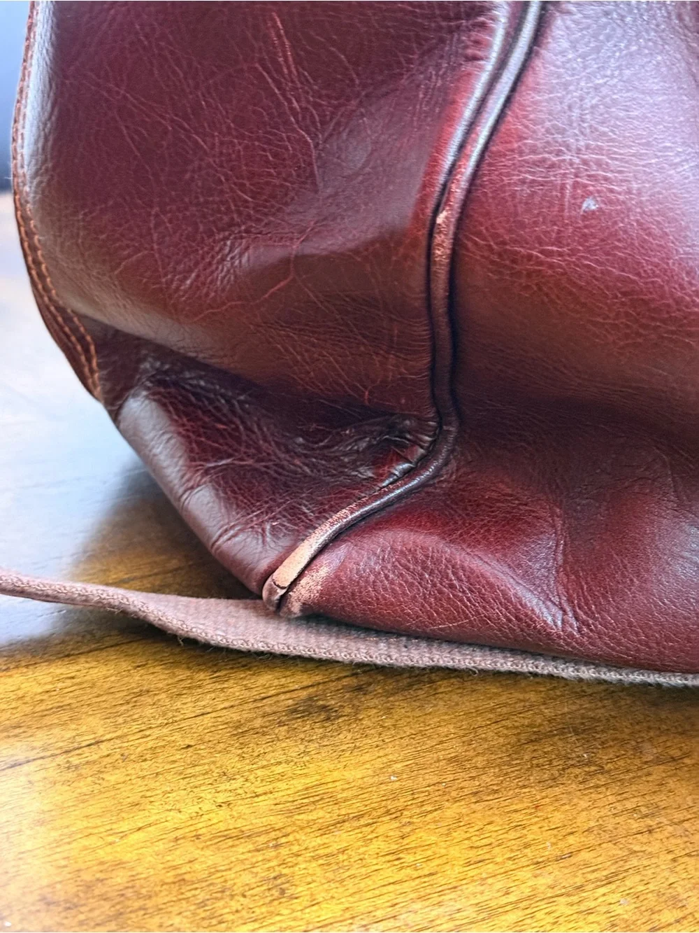 Large 24” Italian Genuine Leather Duffle Weekender Bag Burgundy Handmade Italy
